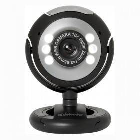 Defender Web kamera C-110, 0.3 Mpix, USB 2.0, czarno-szara, na notebook/LCD