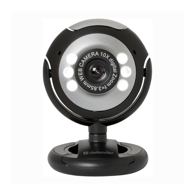 Defender Web kamera C-110, 0.3 Mpix, USB 2.0, czarno-szara, na notebook/LCD