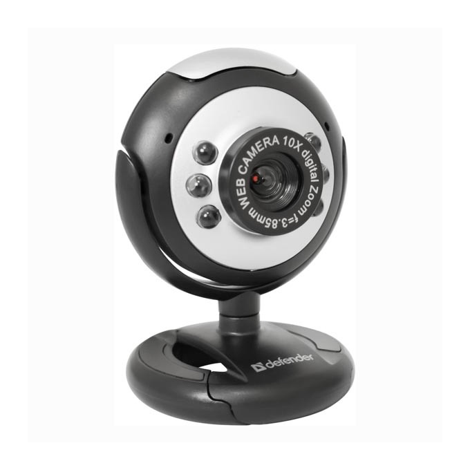 Defender Web kamera C-110, 0.3 Mpix, USB 2.0, czarno-szara, na notebook/LCD