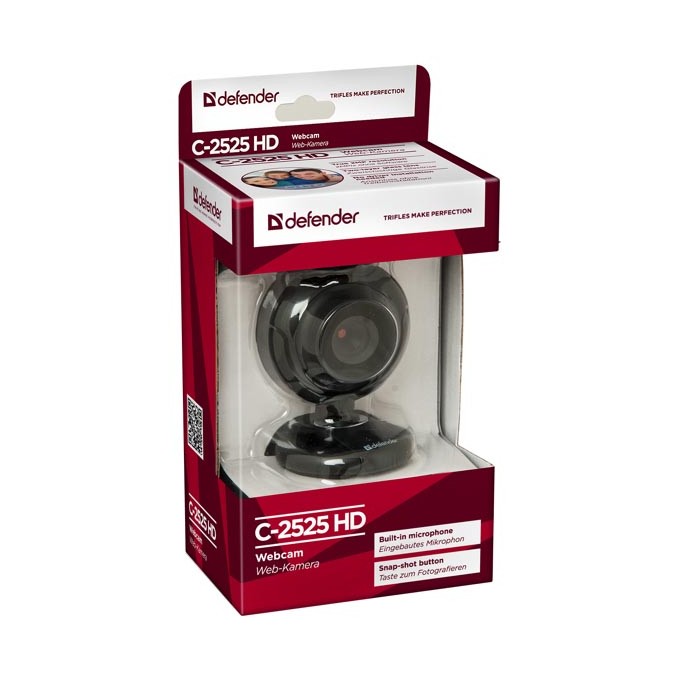 Defender Web kamera C-2525HD, 2 Mpix, USB 2.0, czarna, na notebook/LCD