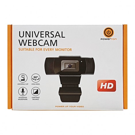 Powerton HD Webkamera PWCAM1, 720p, USB, czarna