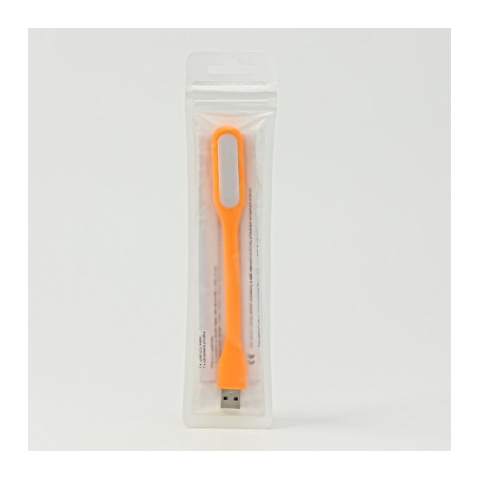 Lampka dla notebooka, gumowe, pomarańczowe, USB