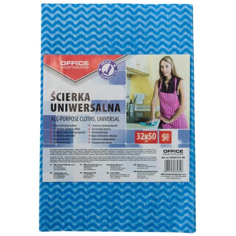 Ścierka uniwersalna OFFICE PRODUCTS, wiskoza 70%, gr. 40g/mkg, 32x50cm, 5szt., mix kolorów Ścierka uniwersalna OFFICE PRODUCTS, wiskoza 70%, gr. 40g/mkg, 32x50cm, 5szt., mix kolorów