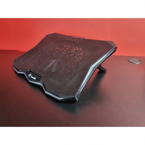 Stojak pod notebook, FN-40, podświetlenie, 18 cm wentylator, czarno-czerwony, Marvo, z 2-portowym hub-em