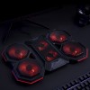 Stojak pod notebook, FN-41, podświetlany, z wiatrakiem, czarno-czerwony, Marvo, z 2-portowym hub-em