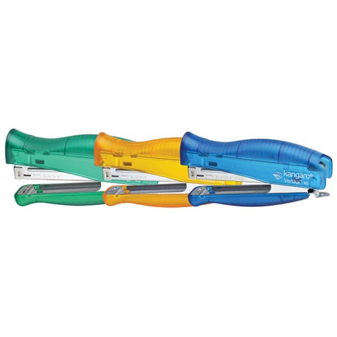 Zszywacz KANGARO Vertika-45 C-THRU+zszywki, zszywa do 30 kartek, blister, mix kolorów