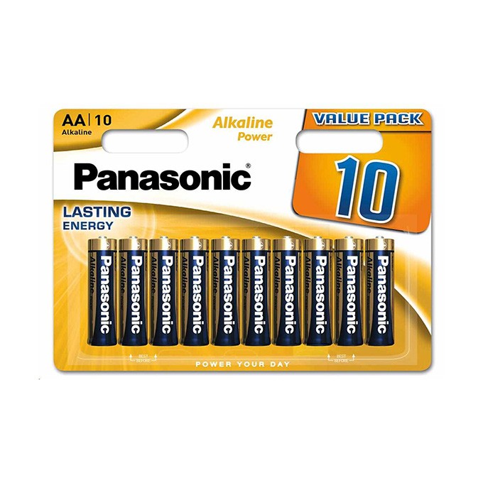 Bateria alkaliczna, AA (LR6), AA, 1.5V, Panasonic, blistr, 10-pack, Alkaline power