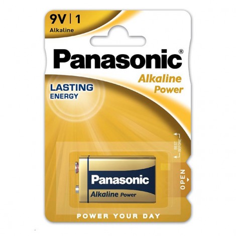 Bateria alkaliczna, 6LF22, 6LF22, 9V, Panasonic, blistr, 1-pack, Alkaline Power
