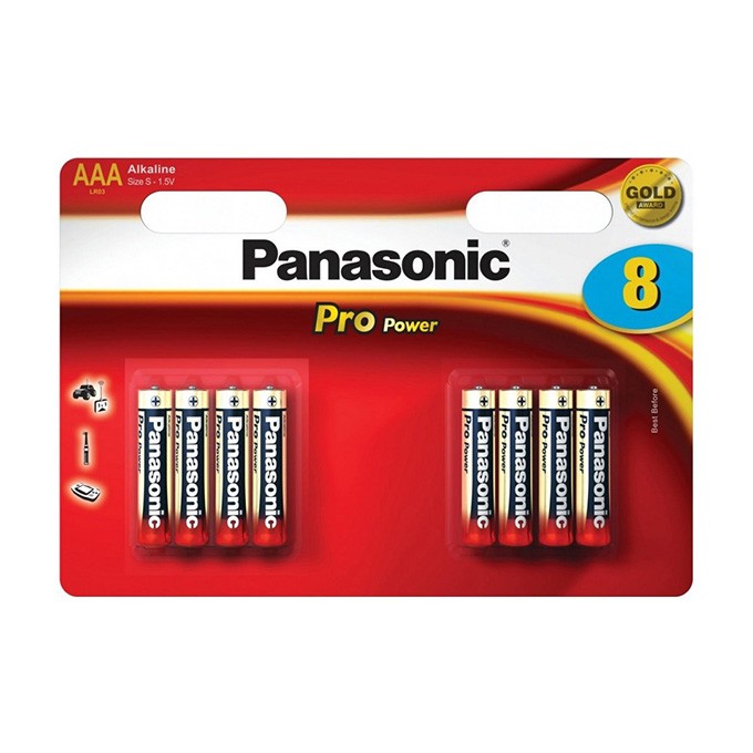 Bateria alkaliczna, AAA (LR03), AAA, 1.5V, Panasonic, blistr, 8-pack, 265949, Pro Power