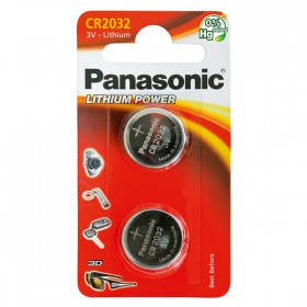 Bateria litowa, guzikowa, CR2032, 3V, Panasonic, blistr, 2-pack