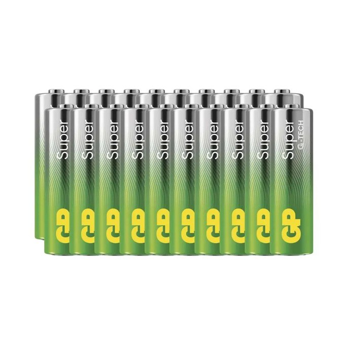 Bateria alkaliczna, AA (LR6), AA, 1.5V, GP, folia, 20-pack, Super