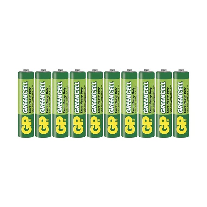 Bateria cynkowo-węglowa, AAA (LR03), AAA, 1.5V, GP, folia, 10-pack, Greencell