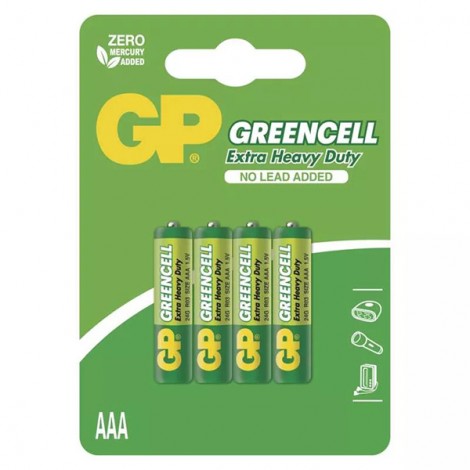 Bateria cynkowo-węglowa, AAA (LR03), AAA, 1.5V, GP, blistr, 4-pack, Greencell