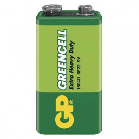 Bateria cynkowo-węglowa, 9V (6F22), 9V (6F22), 9V, GP, blistr, 1-pack, Greencell