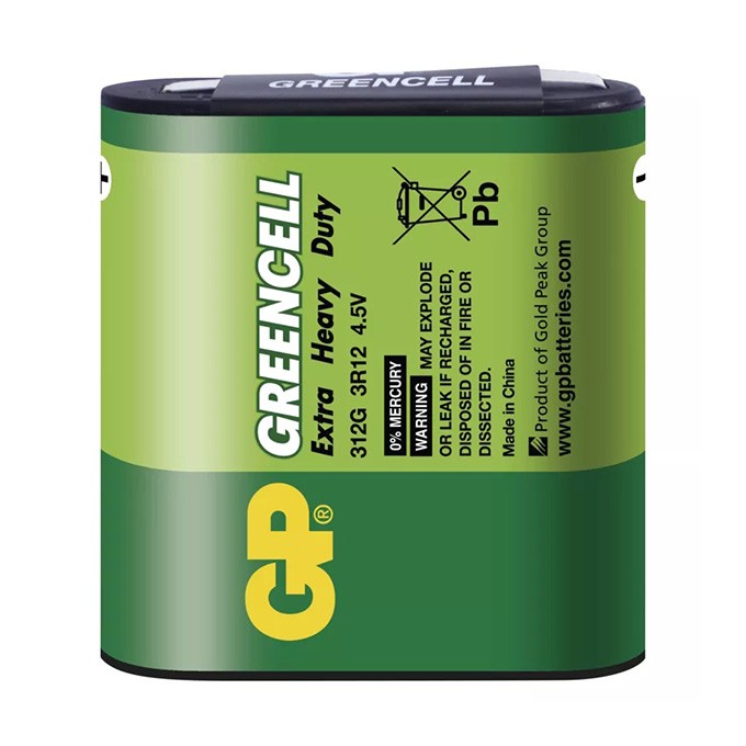 Bateria cynkowo-węglowa, 3R12, 3R12, 4.5V, GP, folia, 1-pack, Greencell