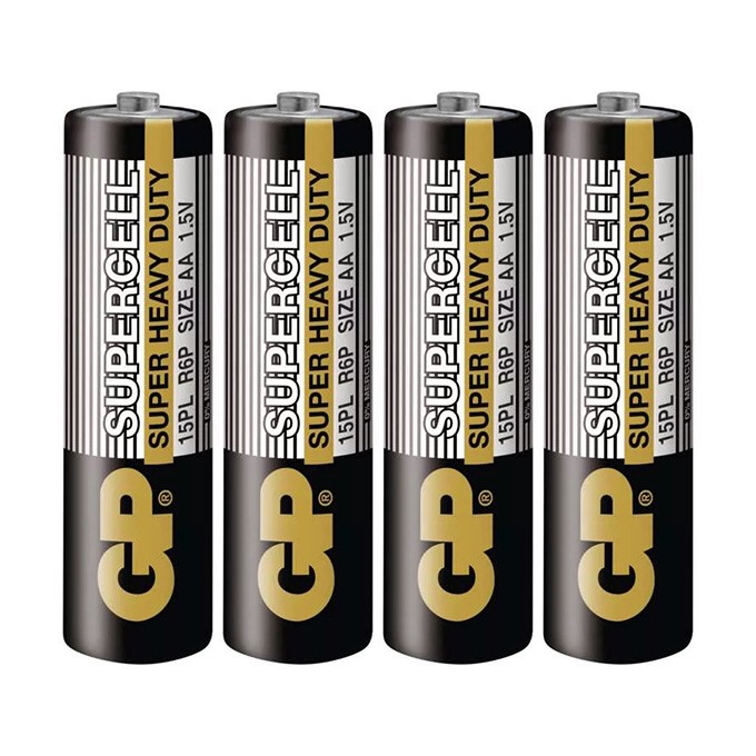 Bateria cynkowo-węglowa, AA (LR6), AA, 1.5V, GP, folia, 4-pack, Supercell