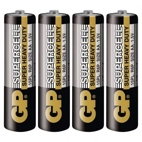 Bateria cynkowo-węglowa, AA (LR6), AA, 1.5V, GP, folia, 4-pack, Supercell
