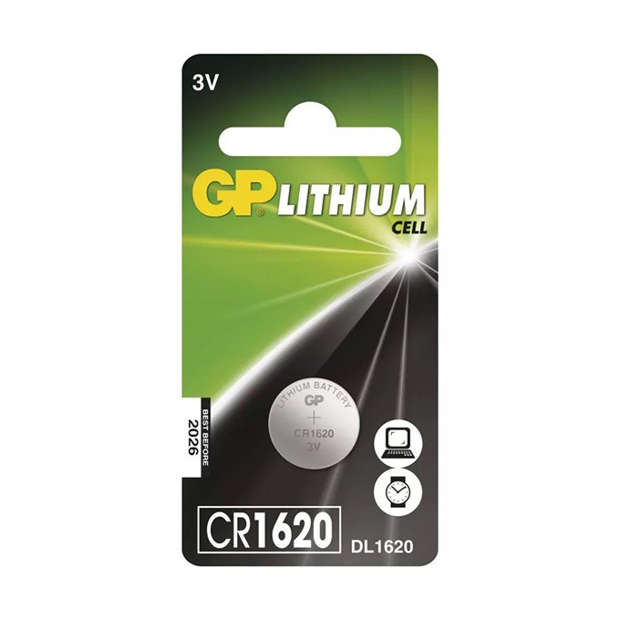 Bateria litowa, CR1620, CR1620, 3V, GP, blistr, 1-pack
