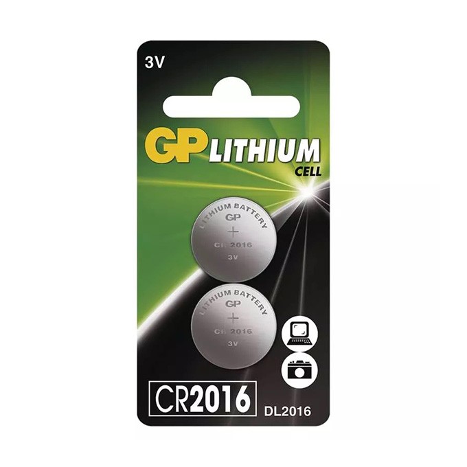 Bateria litowa, CR2016, CR2016, 3V, GP, blistr, 2-pack