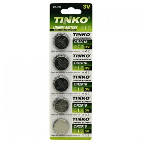 Bateria litowa, guzikowa, CR2016, 3V, blistr, 5-pack