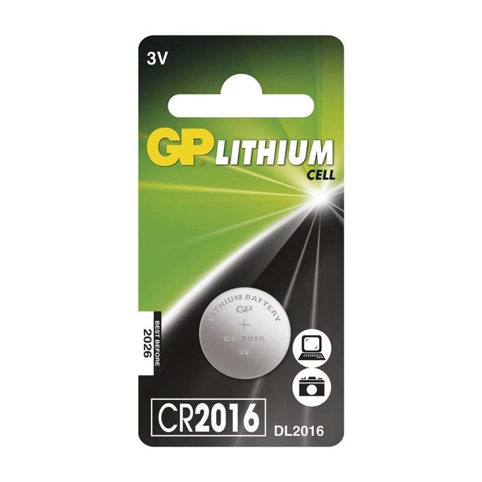 Bateria litowa, guzikowa, CR2016, 3V, GP, blistr, 1-pack