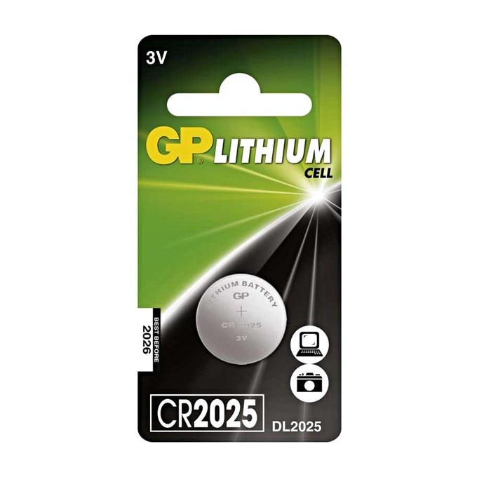 Bateria litowa, guzikowa, CR2025, 3V, GP, blistr, 1-pack