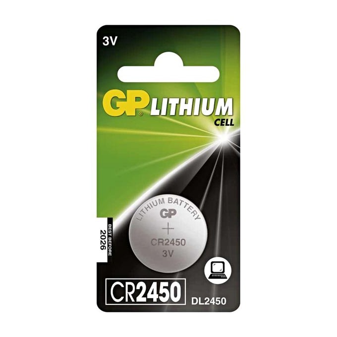 Bateria litowa, guzikowa, CR2450, 3V, GP, blistr, 1-pack