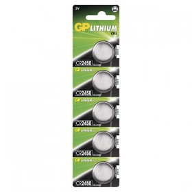 Bateria litowa, guzikowa, guzikowa, CR2450, 3V, GP, blistr, 5-pack