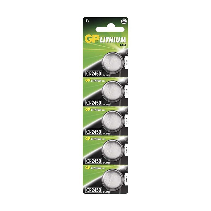 Bateria litowa, guzikowa, guzikowa, CR2450, 3V, GP, blistr, 5-pack