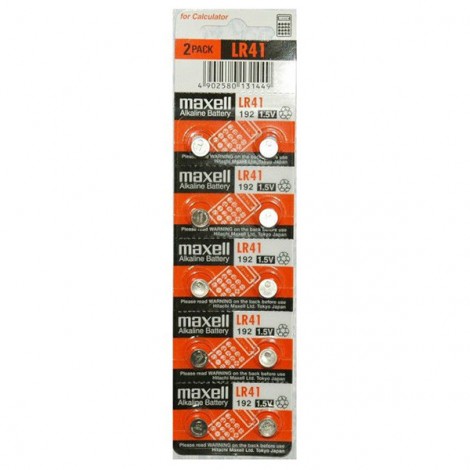 Bateria alkaliczna, LR41, LR41, AG3, 1.5V, Maxell, blistr, 10-pack