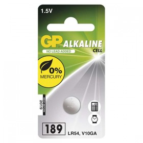 Bateria alkaliczna, guzikowa, AG10, LR54, LR1130, V10GA, 1.5V, GP, blistr, 1-pack