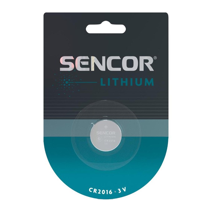 Bateria litowa, CR2016, CR2016, 3V, Sencor, blistr, 1-pack