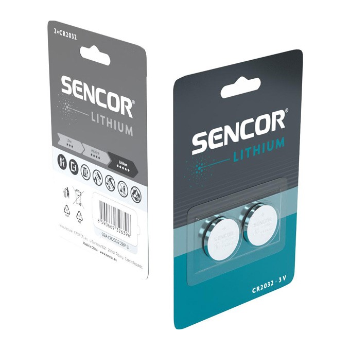 Bateria litowa, CR2032, CR2032, 3V, Sencor, blistr, 2-pack