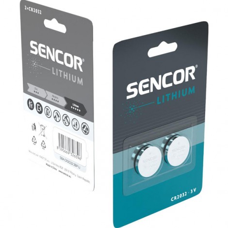 Bateria litowa, CR2032, CR2032, 3V, Sencor, blistr, 2-pack