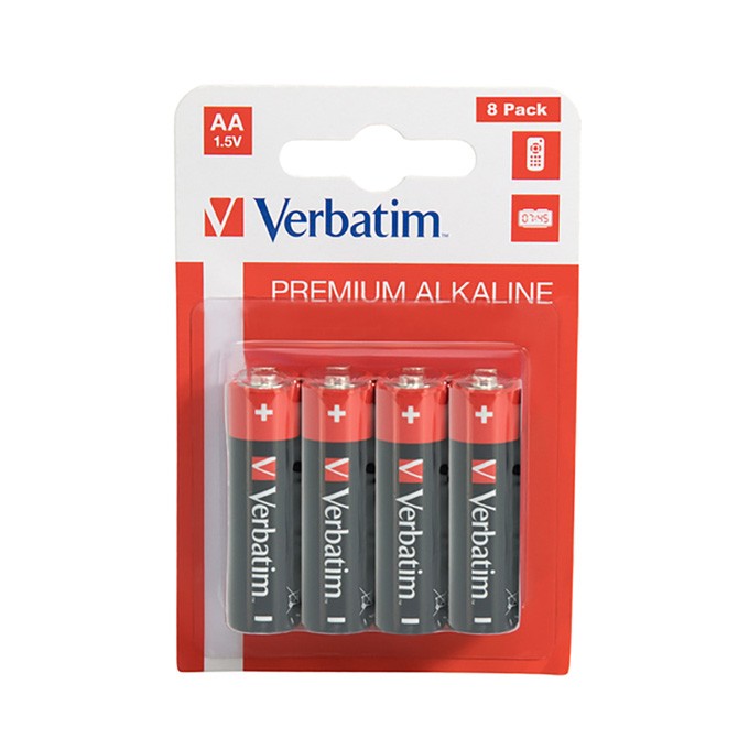 Bateria alkaliczna, AA-LR6 Mignon, AA, 1.5V, Verbatim, blistr, 8-pack, 49503