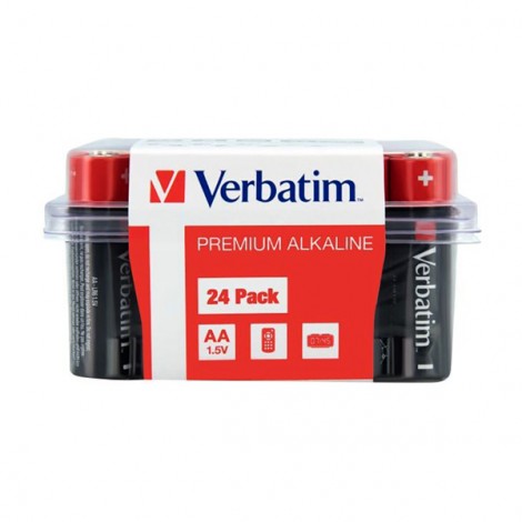 Bateria alkaliczna, AA-LR6 Mignon, AA, 1.5V, Verbatim, kartonik, 24-pack, 49505