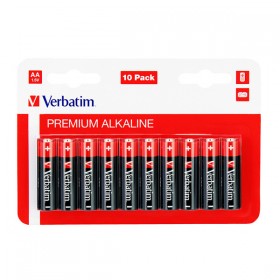 Bateria alkaliczna, AA (LR6), AA, 1.5V, Verbatim, blistr, 10-pack, 49875