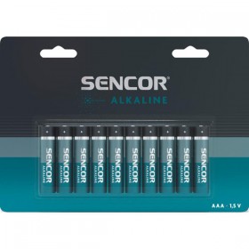 Bateria alkaliczna, AAA (LR03), AAA, 1.5V, Sencor, blistr, 10-pack