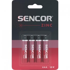 Bateria cynkowo-węglowa, AAA (LR03), AAA, 1.5V, Sencor, blistr, 4-pack