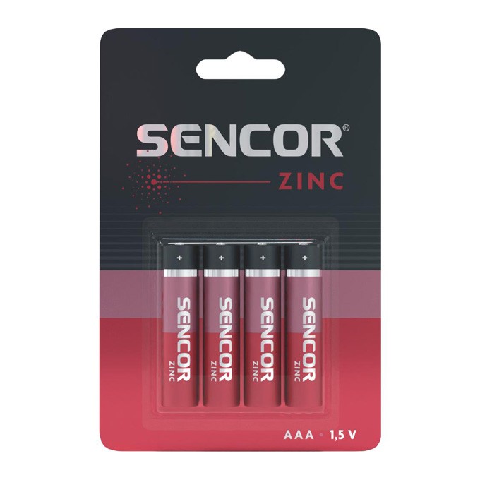 Bateria cynkowo-węglowa, AAA (LR03), AAA, 1.5V, Sencor, blistr, 4-pack