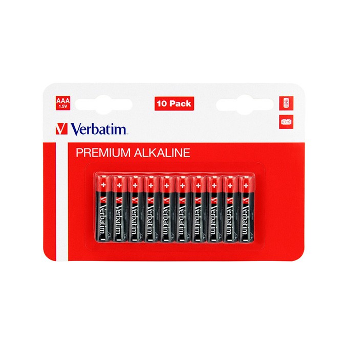 Bateria alkaliczna, AAA (LR03), AAA, 1.5V, Verbatim, blistr, 10-pack, 49874