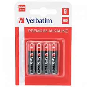 Bateria alkaliczna, AAA (LR03), AAA, 1.5V, Verbatim, blistr, 4-pack, 49920