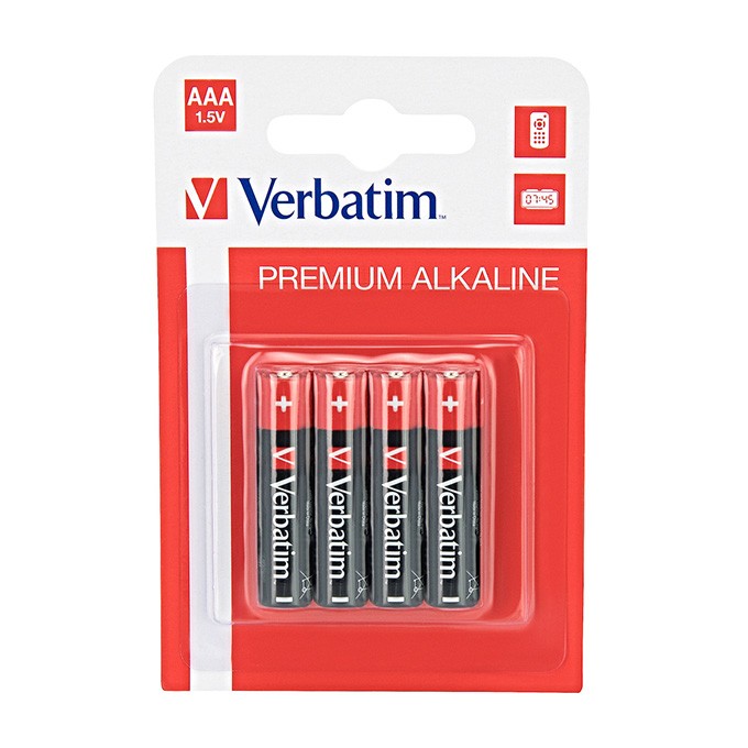 Bateria alkaliczna, AAA (LR03), AAA, 1.5V, Verbatim, blistr, 4-pack, 49920
