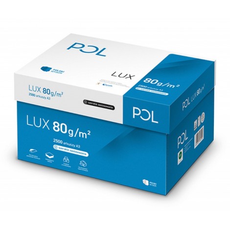 Papier ksero POL LUX, A3, klasa B, 161CIE, 80gsm, 500ark.