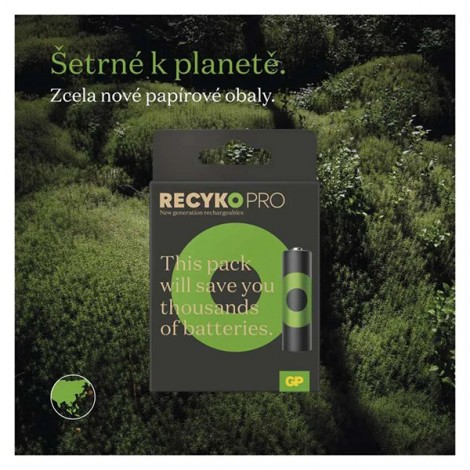 Akumulatorki, AAA (HR03), 1.2V, 800 mAh, GP, kartonik, 4-pack, ReCyko Pro