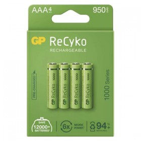 Akumulatorki, AAA (HR03), 1.2V, 950 mAh, GP, kartonik, 4-pack, ReCyko