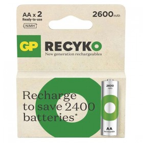 Akumulatorki, AA (HR6), 1.2V, 2600 mAh, GP, kartonik, 2-pack, ReCyko
