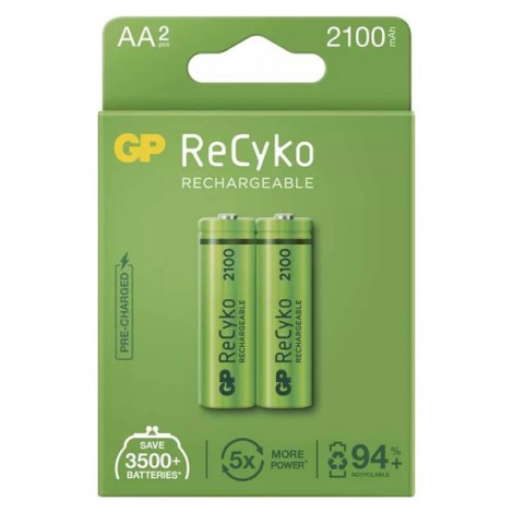 Akumulatorki, AA (HR6), 1.2V, 2100 mAh, GP, kartonik, 2-pack, ReCyko Akumulatorki, AA (HR6), 1.2V, 2100 mAh, GP, kartonik, 2-pack, ReCyko