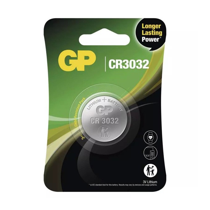 Bateria, CR3032, 3V, 500 mAh, GP, blistr, 1-pack