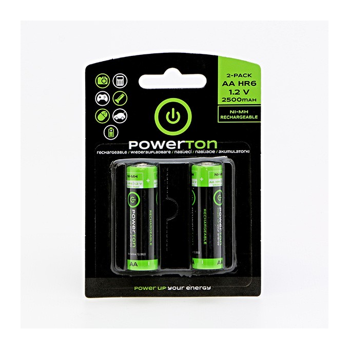Akumulatorki, AA (HR6), 1.2V, 2500mAh, Powerton, blistr, 2-pack